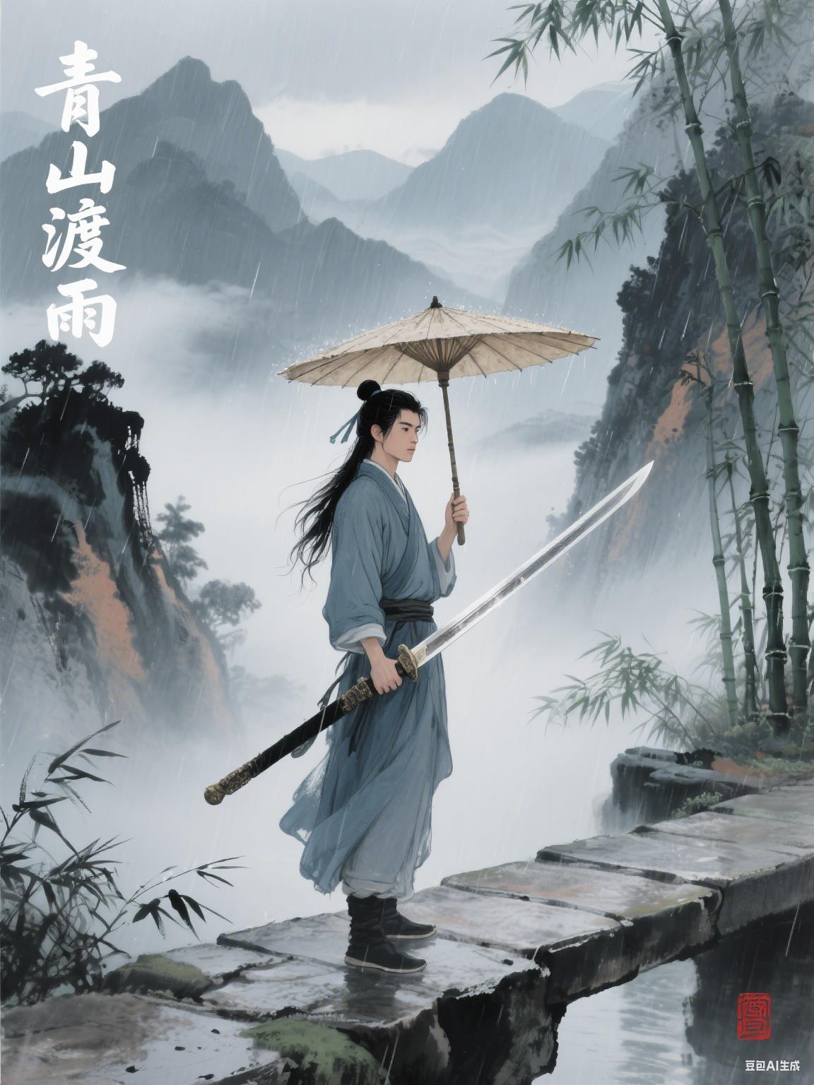 青山渡雨